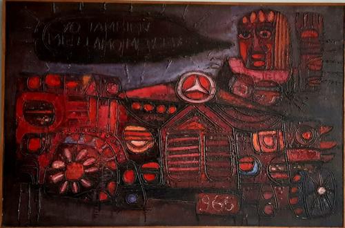 Pintura de 1966 de Marco Augusto Quiroa llamada "Yo tambi&eacute;n me llamo Mercedes". (Foto: Marco Augusto Quiroa)