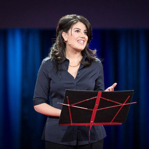 Monica Lewinsky durante una charla TED. (Foto: TED)