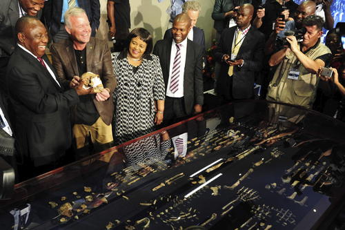 Homo naledi fue descubierto en 2013 en la c&aacute;mara Dinaledi de la cueva Rising Star de Sud&aacute;frica (cerca de Johannesburgo) y sus restos aparecieron entre m&aacute;s de 1,550 f&oacute;siles, lo que convierte a este yacimiento en un tesoro paleontol&oacute;gico. (FOTO: EFE/Thapelo Morebudi / Govt Communic)