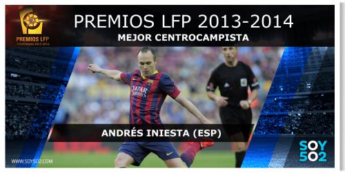 Andr&eacute;s Iniesta mejor centrocampista