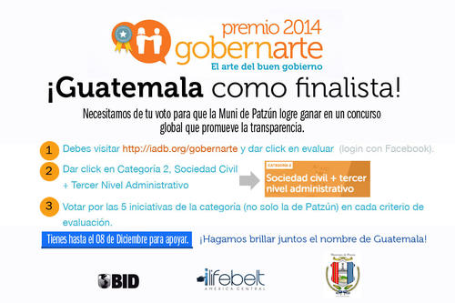 Estos son los pasos que debes seguir para votar por Patz&uacute;n para que sea el Municipio M&aacute;s Transparente de la regi&oacute;n. 