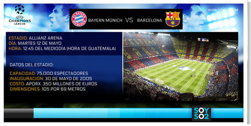 Imagen estadio del Bayern Munich ante el Barcelona