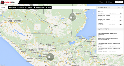 Al ingresar la p&aacute;gina se debe pulsar el bot&oacute;n de "reporte", tras ubicar el lugar en el mapa se deber&aacute; escribir el reporte y escoger el tipo de contrabando.