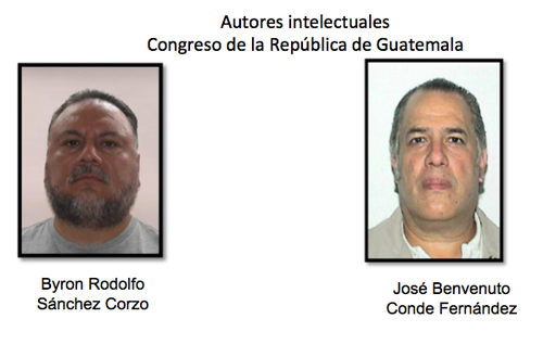 El MP se&ntilde;al&oacute; a Jos&eacute; Benvenuto Conde, del departamento Financiero del Congreso, y  a Byron S&aacute;nchez Corzo, representante de EXIMCAFE, como los autores intelectuales de la red de lavado de dinero. (Foto MP)