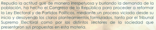 Extracto del pronunciamiento de la PDH.