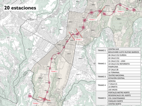 Mapa de estaciones definidas. (Foto: Anadie)