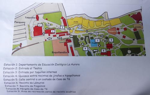 Plano de la actividad con las diferentes estaciones definidas. (Foto: Roberto Caubilla/Soy502)