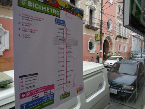 Este el mapa donde actualmente funciona el Bicimetro.  (Foto: Gustavo M&eacute;ndez/Soy502) 