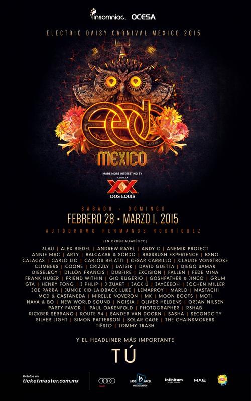 Este es el cartel de artistas que participar&aacute;n en el evento electr&oacute;nico. 