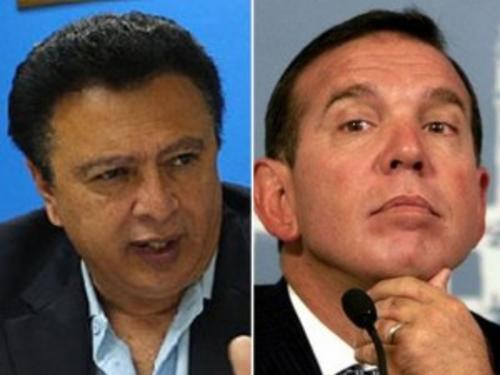 Alfredo Hawit, hondureño, presidente de Concacaf, y Juan Ángel Napout, de Conmebol. (Foto: periodicocorre.com.mx)