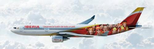 El avi&oacute;n de la selecci&oacute;n de Espa&ntilde;a tiene un dise&ntilde;o personalizado y este lunes los llevar&aacute; hacia Washington.