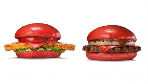 La cadena de hamburgueser&iacute;as vender&aacute; dos variedades de su "Aka Burger" (Burger roja) en el pa&iacute;s asi&aacute;tico, una con carne de vacuno y otra de pollo. (Foto: www.record.com.mx)

