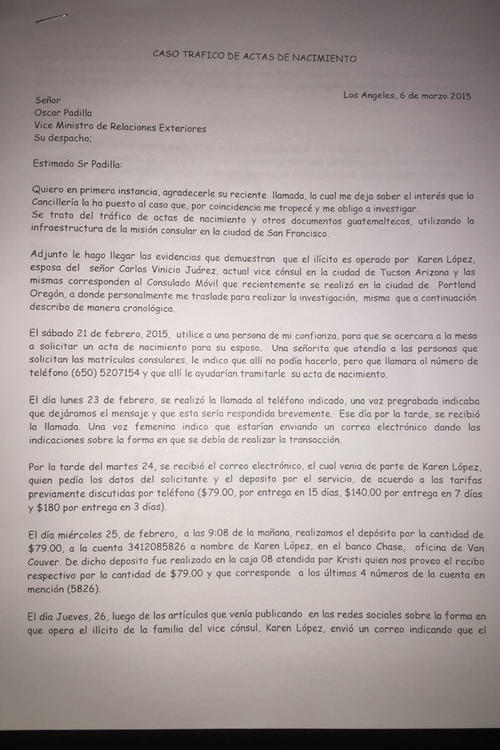 Esta es la denuncia presentada por el periodista independiente Byron Vásquez. 