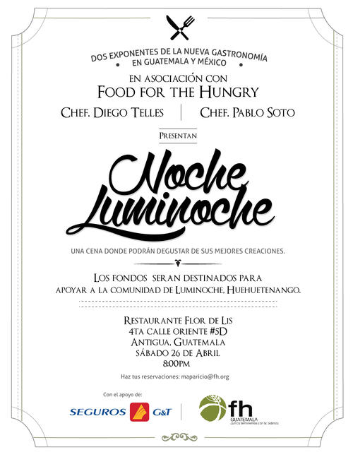 Noche Luminoche, es el nombre de la actividad a beneficio de la comunidad de Huehuetenango que sufre de serios problemas de desnutrici&oacute;n. (Foto: Noche Luminoche oficial) 