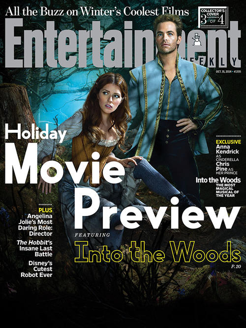 Anna Kendrick como la Cenicienta y Chris Pine como el pr&iacute;ncipe. (Foto: Portada de Entertainment Weekly) 