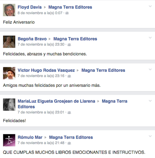 Fanáticos de la lectura felicitaron a Magna Terra en su 20 aniversario. (Foto: Magna Terra oficial) 