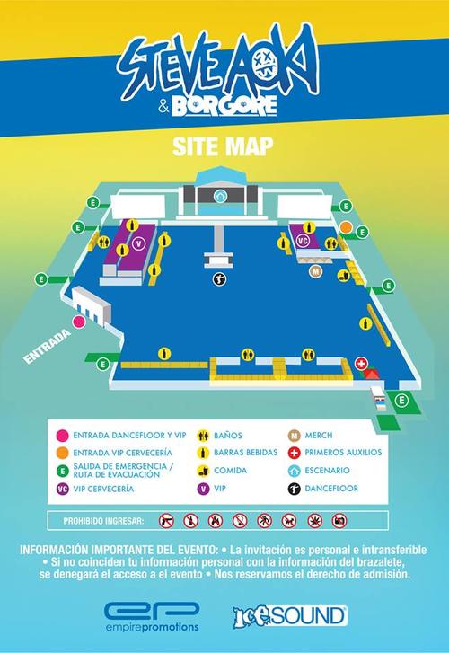 Estas son las &aacute;reas que tendr&aacute; el evento. (Dise&ntilde;o: facebook/Empire Promotions) 