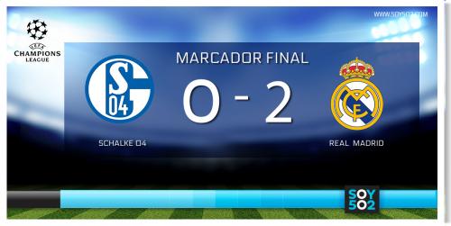 Marcador final Schalke 0-2 Real Madrid