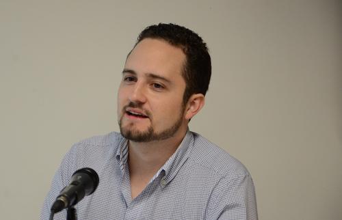 Javier Valdeavellano es el creador de la Marimba Virtual. (Foto: Selene Mej&iacute;a/Soy502) 