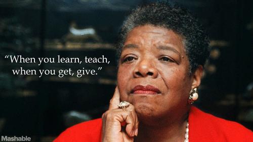 "Cuando aprendas, ense&ntilde;a. Cuando recibas, da"