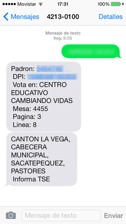 Tan s&oacute;lo necesitas poner tu DPI en un mensajito. (Foto: Soy502)