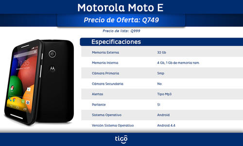Por 749 quetzales, obtienes todas estas funcionalidades con el Motorola Moto E.