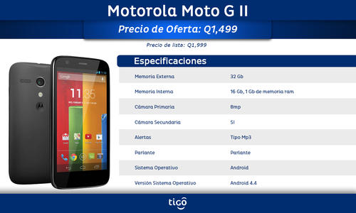 Por 1,499 quetzales, el Motorola Moto G te ofrece calidad y valor.