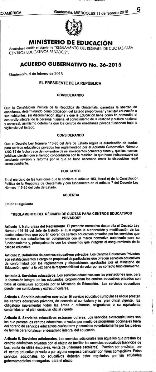 El Acuerdo fue publicado este martes en el Diario Oficial. 