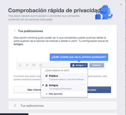 En la parte superior aparecerá un mensaje que te preguntará si deseas hacer la comprobación de seguridad. De no sucederse, se puede hacer clic en el ícono de configuración.