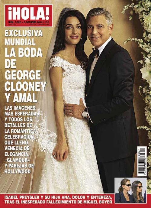 Portada de la revista Hola con la boda de George Clooney y Amal Alamuddin.