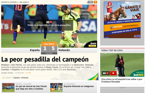 La pesadilla de la Roja, Diario AS. 