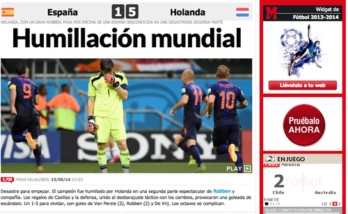 El diario Marca no tuvo piedad con su selecci&oacute;n. 