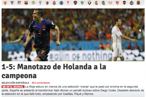 Mundo Deportivo, tambi&eacute;n destac&oacute; la superioridad de Holanda. 