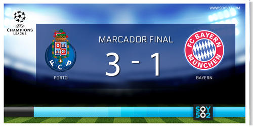 Marcador: Porto 3-1 Bayern