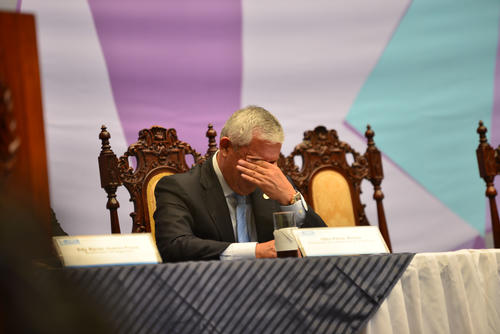 Otto Pérez Molina, durante la presentación de la Política Penitenciaria. (Foto: Jesús Alfonso/Soy502)