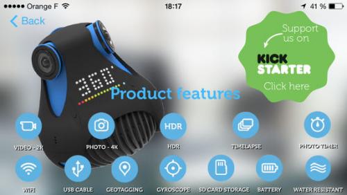 Las caracter&iacute;sticas del 360cam.