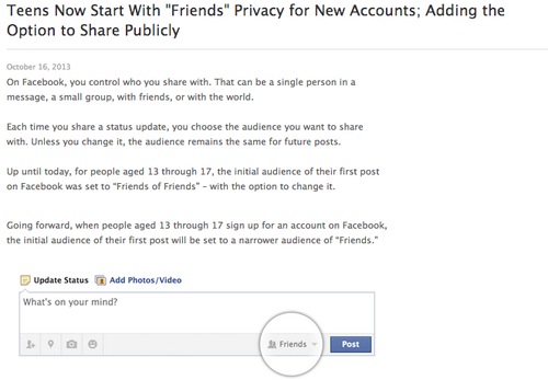 Facebook cambia configuración para adolecentes