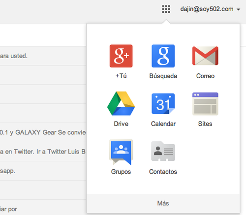 Gmail te muestra todas sus aplicaciones en la parte superior derecha de tu bandeja de entrada. (Foto: Google)