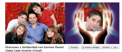 En Facebook se ha creado una p&aacute;gina de evento para sumar donativos de sangre y sobre todo, oraciones, para German Daniel L&oacute;pez Lepe.
