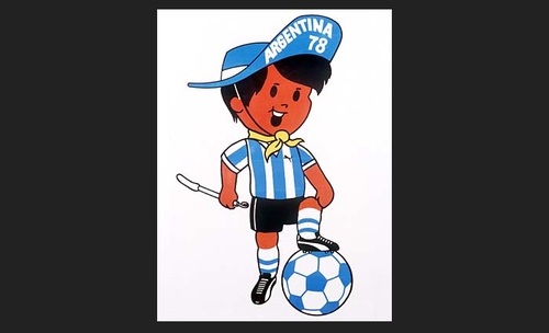 As&iacute; se ve&iacute;a "Gauchito", la mascota oficial de este mundial. 