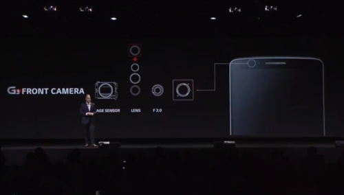 La cámara frontal del G3.