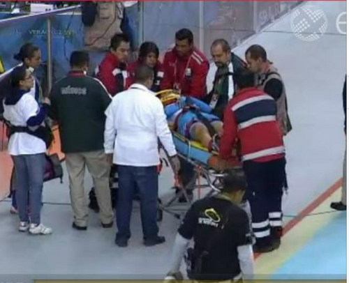 Ca&iacute;da de ciclista guatemalteco en Veracruz 2014. 