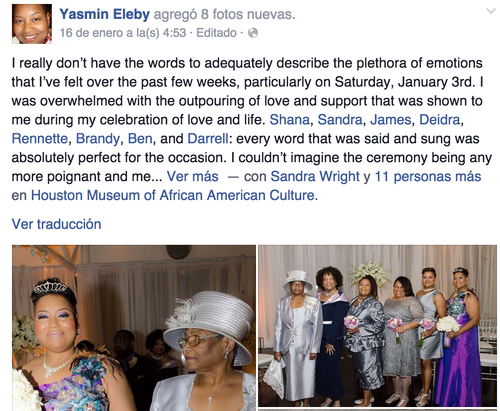 Yasmin Eleby comparti&oacute; todos los detalles de su novia a trav&eacute;s de su perfil de Facebook. (Foto:Soy502) 