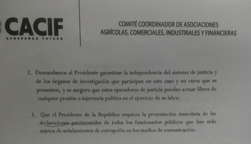 Esta es parte de las peticiones que realizó el Cacif al Presidente. (Foto: Archivo/Soy502)