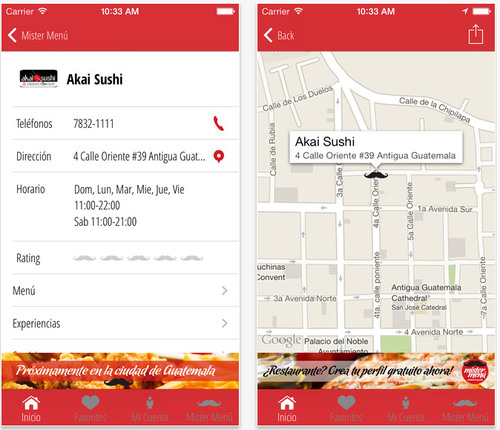 La aplicaci&oacute;n tambi&eacute;n permite encontrar los restaurantes por medio de mapas o Waze para una mejor localizaci&oacute;n. 