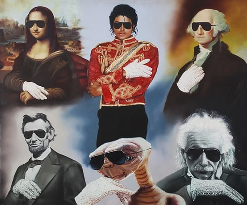 Esta es la pintura que Michael Jackson le encargó al pintur Paul Bedard, luego le obsequió el guante que utilizó de modelo y ahora el artista lo coloca en subasta. (Foto: Archivo)