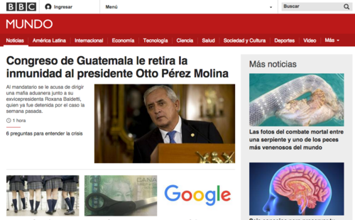 El diario británico BBC también dedicó la portada a la noticia.  (Foto: Soy502)