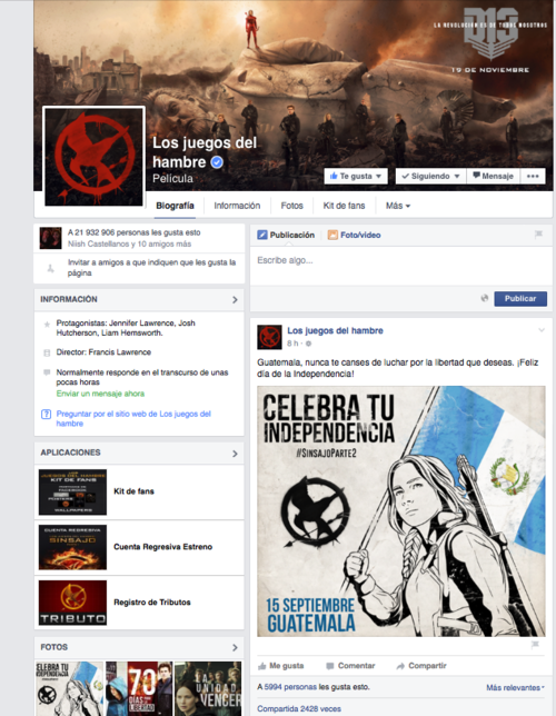 la pagina tiene más de 21 millones de seguidores.