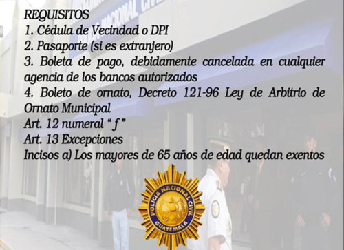 Requisitos para solicitar los antecedentes policiales. 