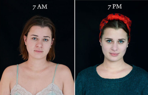 En algunas de las mujeres que participaron en el ejercicio se puede observar el cambio que hace el maquillaje. (Foto: Cultura Inquieta)